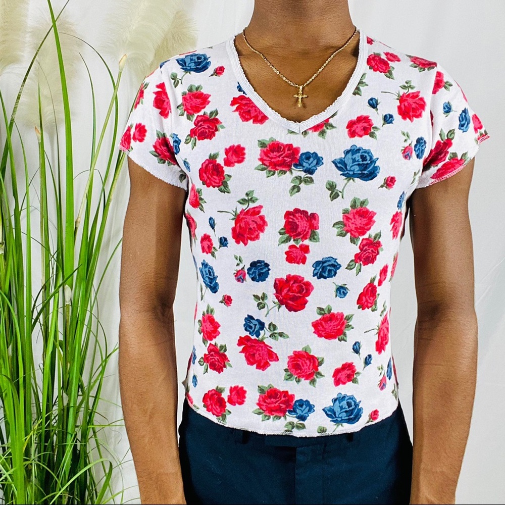 Floral V Neck Shirt